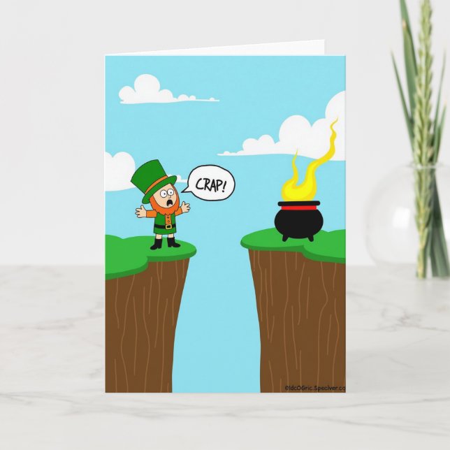Cartão Engraçado Sorte do Leprechaun Crap (Frente)