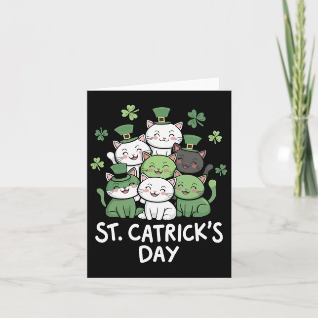 Cartão Engraçado St Patricks Day Cats St Patricks Da (Frente)