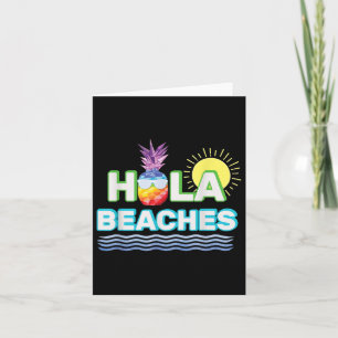 Cartão Engraçado Summer Hola Praias Abacaxi Tear Beac