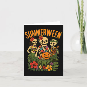 Cartão Engraçado Summerwin Skeletons Luau Party Halloween