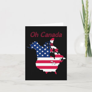 Cartão Engraçado Tee Oh Canada Engraçado Mapa Dos Eua