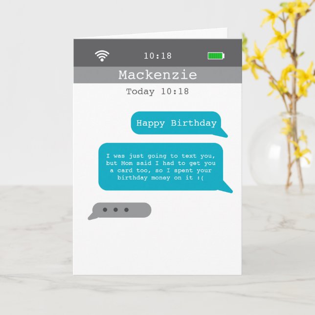 Cartão Engraçado Texto de Aniversário Humor (Flor Amarela)