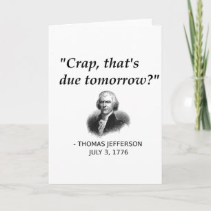 Cartão Engraçado Thomas Jefferson História Dos EUA Profes