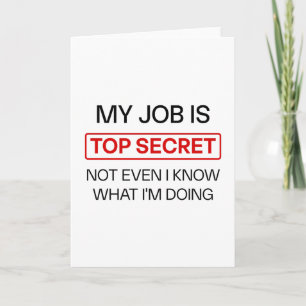 Cartão Engraçado Trabalho Secreto Mug - "Meu Trabalho É S