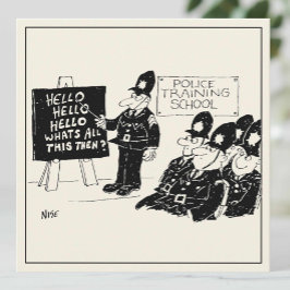 Cartão Engraçado treinamento policial em um Cartoon da Ac