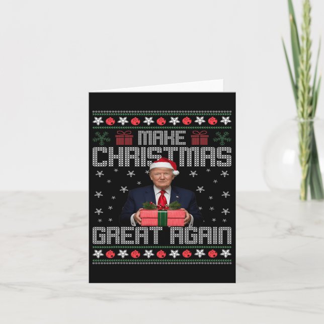 Cartão Engraçado Trump 2024 Torne O Excelente De Natal No (Frente)