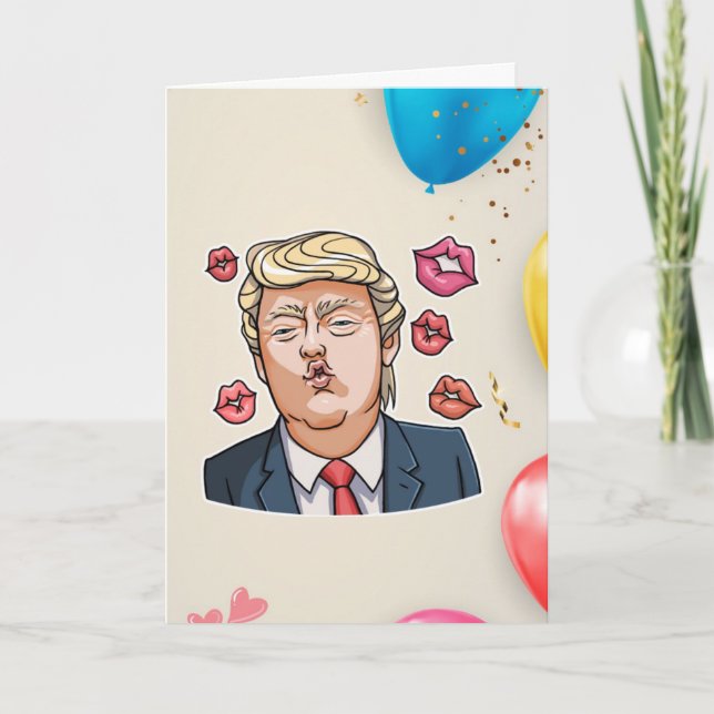 Cartão Engraçado Trump Birthday (Frente)