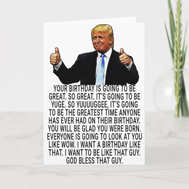 Cartão Engraçado Trump Birthday (Frente)
