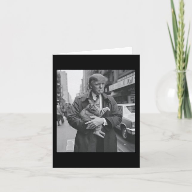 Cartão Engraçado Trump E Cat (Frente)