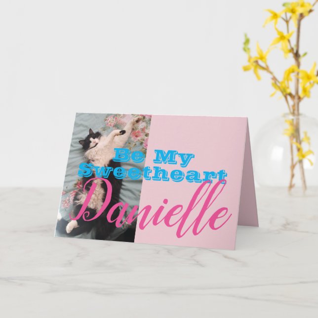 Cartão Engraçado Tuxedo Gato Seja Minha Querida Mulher No (Flor Amarela)