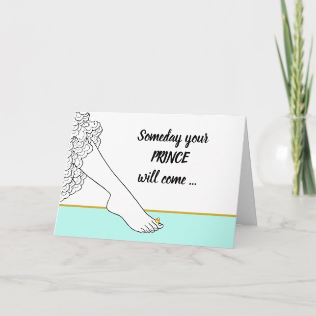 Cartão Engraçado Um Dia Seu Príncipe Virá Candy Corn (Frente)