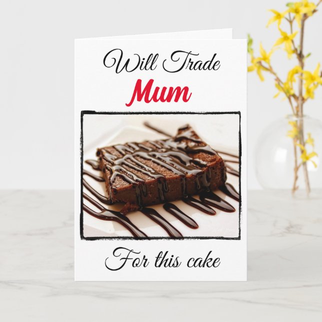 Cartão Engraçado Vai Trocar Por: Mãe (Flor Amarela)