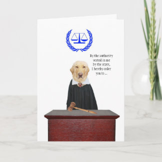 Cartão Engraçado, vem o Juiz Cachorro Aniversário