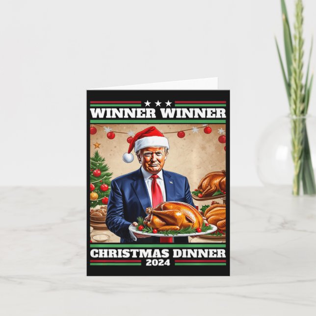 Cartão Engraçado Vencedor do Trump Janto de Natal (Frente)