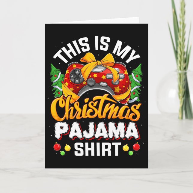 Cartão Engraçado Video Game Controller Natal Hat Ga (Frente)