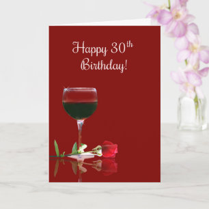 Cartão Engraçado Vinho Pensado Feliz aniversário de 30