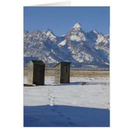 Cartão Engraçado Wyoming Outhouse Deluxe Todas Ocasião