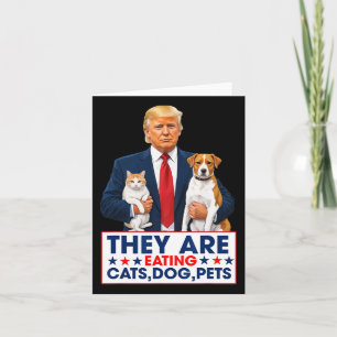 Cartão Engraçados Estão Comendo Os Cães Os Gatos Os Anima
