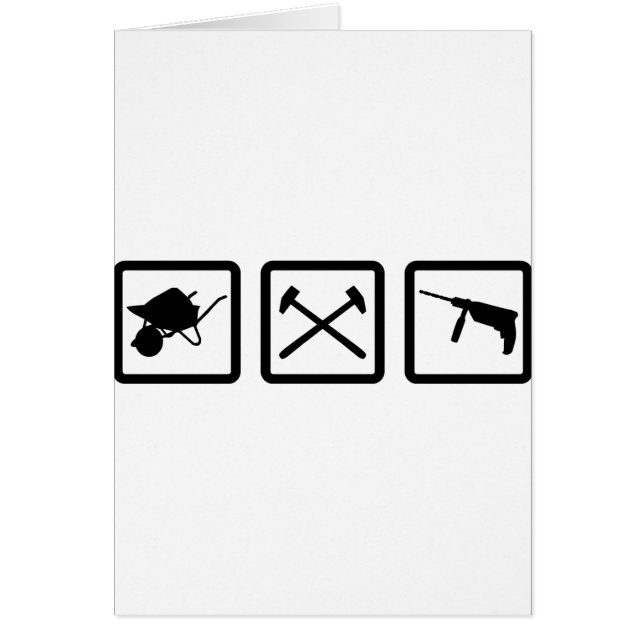 Cartão engrenagem do trabalhador da construção (Frente)