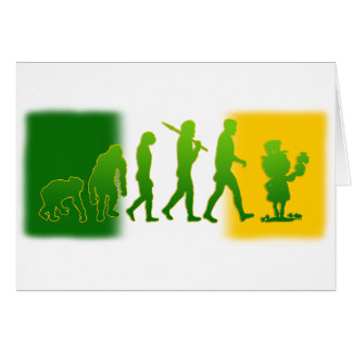 Cartão Engrenagem irlandesa da evolução do Leprechaun da