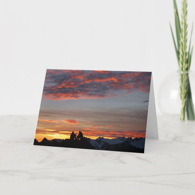 Cartão Enjoying a Camp 17 Sunset notecard - blank inside (Frente)
