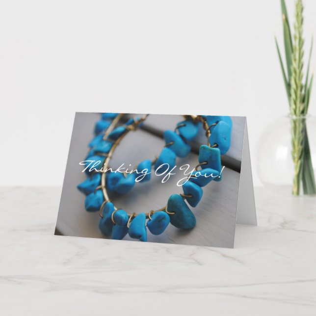 Cartão Enrelaçamentos Turquesa Pensando Em Você (Frente)