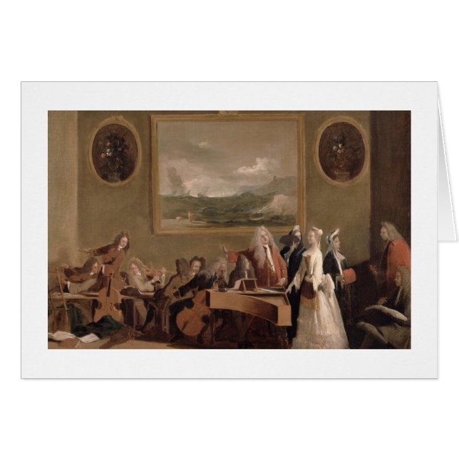 Cartão Ensaio de uma ópera, c.1709 (óleo em canvas) 2 (Frente Horizontal)
