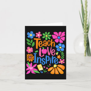 Cartão Ensinar Amor Inspire Boho Floral Retro De Volta À