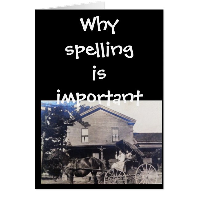 Cartão Ensino Ortográfico engraçado para mulheres (Frente)