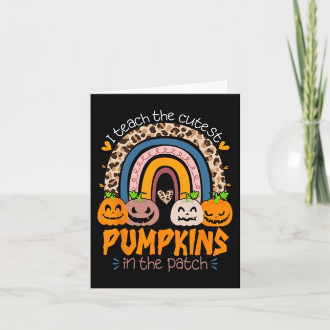 Cartão Ensino Os Pumpkins Mais Bonitos No Patch Retro Tea (Frente)