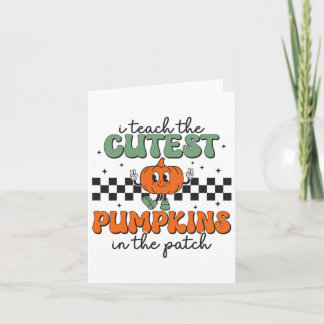 Cartão Ensino Os Pumpkins Mais Bonitos No Patch Retro Tea