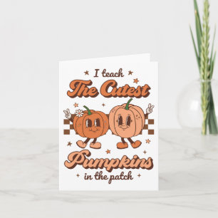 Cartão Ensino Os Pumpkins Mais Bonitos No Patch Retro Tea