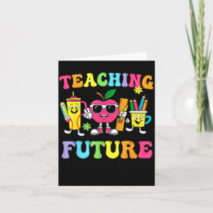 Cartão Ensino Retro Líderes Futuros Professor Groovy de V