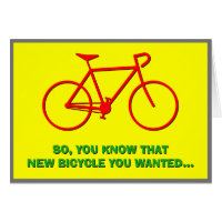 "ENTÃO, VOCÊ SABE QUE A NOVA BICICLETA QUE QUERIA.