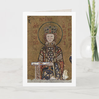 Cartão Enthroned Mary With Christ By Byzantine Mosaicist