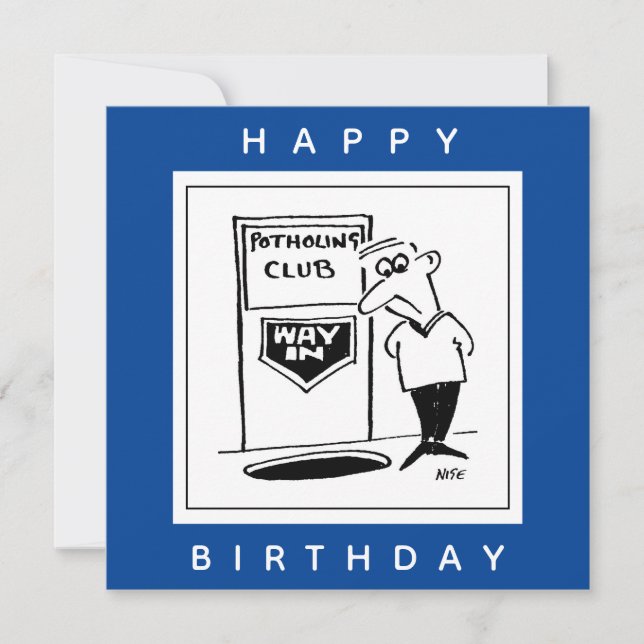 Cartão Entrada do Potholing no chão ￼ Cartoon (Frente)
