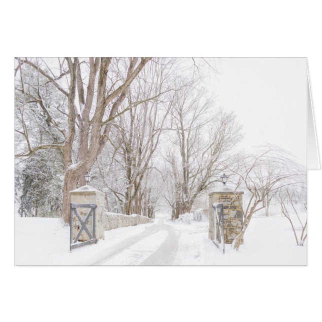 Cartão Entrada do recurso de Allenberry na neve (Frente Horizontal)