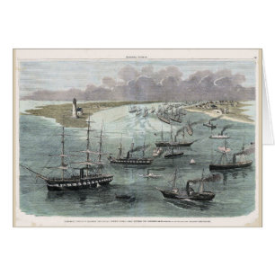 Cartão Entrando em Nova Orleans, navios do Commodore Farr