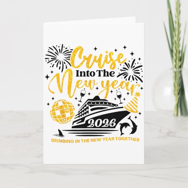 Cartão Entrando no Ano Novo 2026 Feliz Ano Novo 202 (Frente)