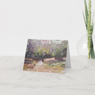 Cartão "Entre flores roxas" Notecard