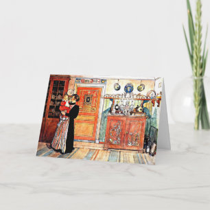 Cartão Entre o Natal e o New Aco, Carl Larsson art,