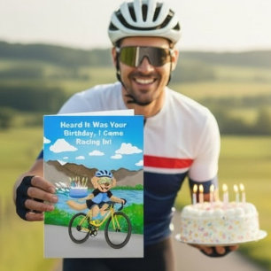Cartão Entrega de Bolo de Aniversário de Bicicleta de Cac