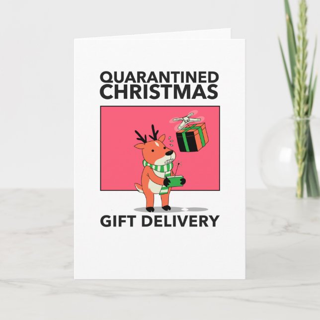 Cartão Entrega de Drone Natal Quarentenado (Frente)