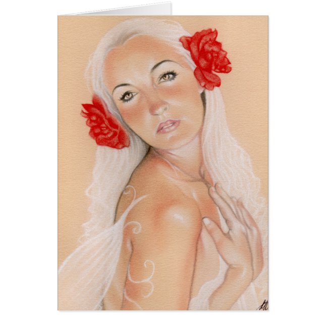 Cartão entrelaçado fada dos rosas (Frente)