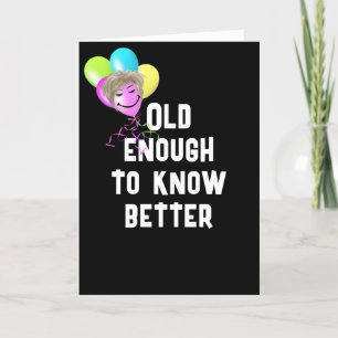 Cartão Envelhecer Humor Com Balões