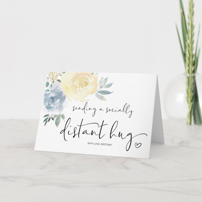 Cartão Enviando Abraços Perde Sua Quarentena Socialmente  (Frente)