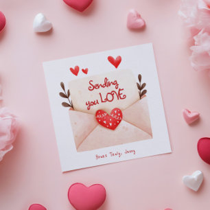 Cartão Enviando Amor Saudação do Dia dos Namorados