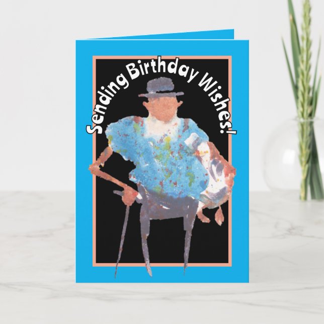 Cartão Enviando Desejos de Aniversário, Apenas Aniversári (Frente)