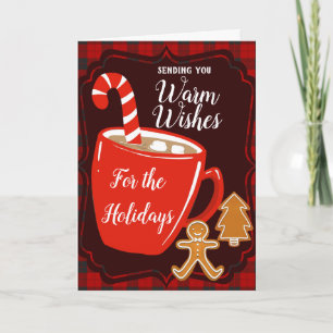 Cartão enviando-lhe desejos calorosos para o natal de fér