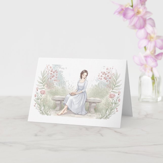 Cartão Enviando Paz a Você - Leitor de Jardim de Aquarela (Orquídea)